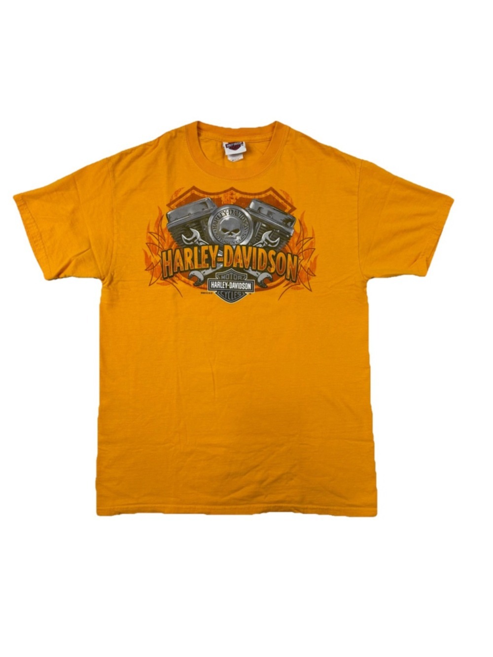 Harley Davidson Motorcycles Shirt Sz M Yellow Texoma Texas Buffalo House ride